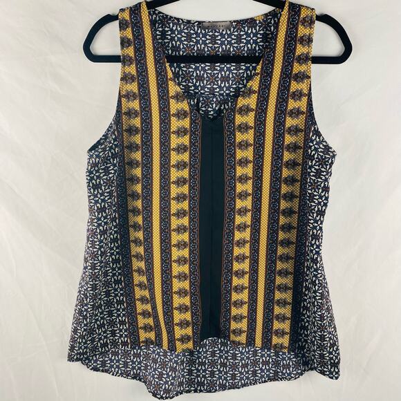 West Kei Patterned Hi Low Tank Top Large - Picture 1 of 8